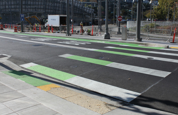 A crosswalk and a...? Crossride? Crosscycle? (Photo: Kirk Paulsen)